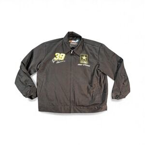 Ryan Newman 39 U.S. Army Jacket Mens XL Black NASCAR Racing JH Design Coat